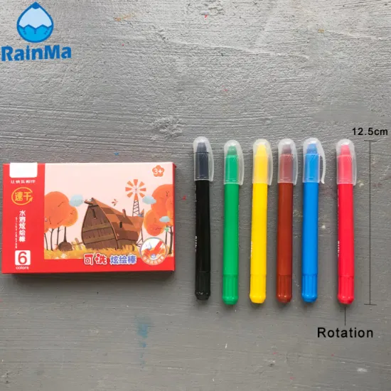 Seidiges, waschbares Gel Wex Crayon 6 Farben Kindermalstifte mit schneller Trocknung