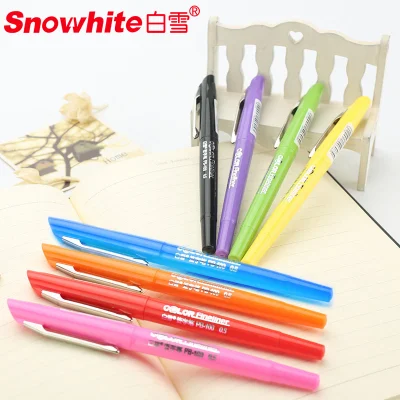 Schreibwaren Großhandel Snowhtie Filzstift Metallclip Fineliner-Spitzen, rote Farbe, 12CT, klassische Stifte